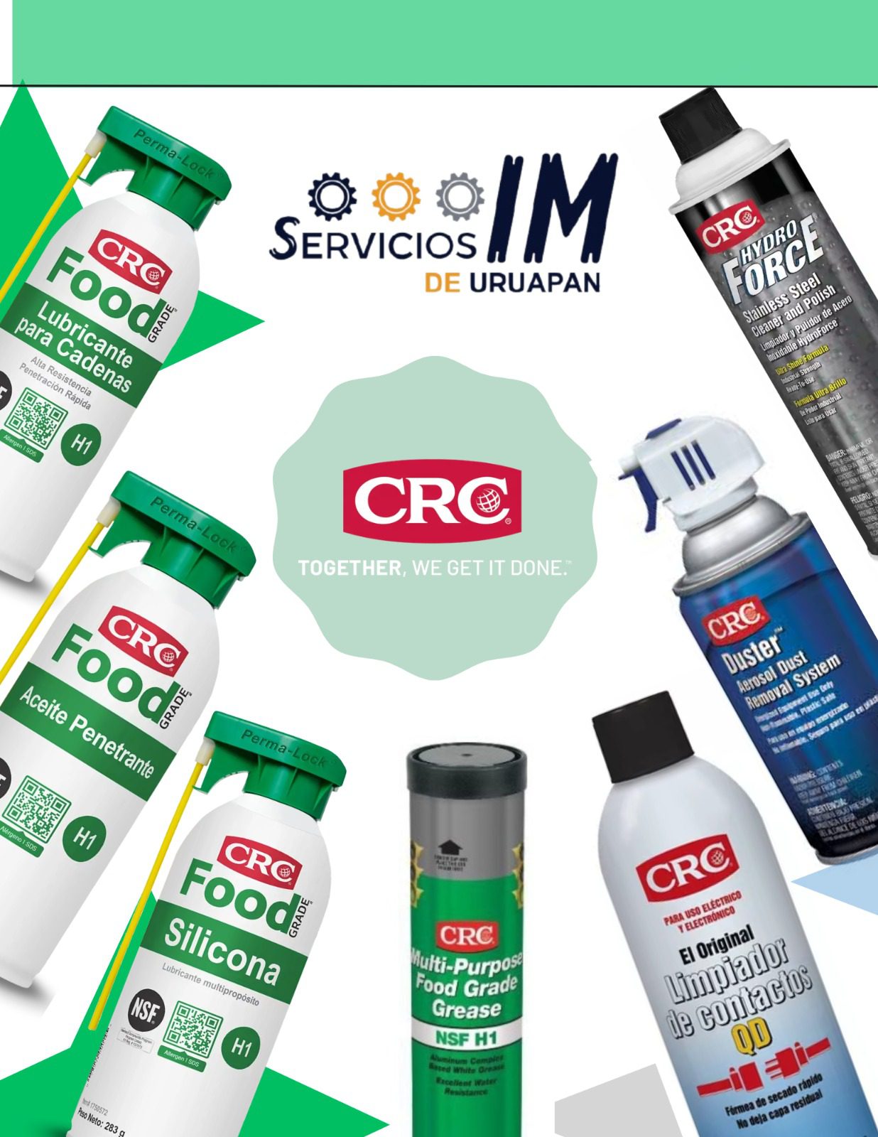 Lubricante CRC grado alimenticio en Uruapan
